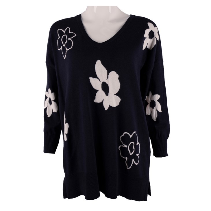 Long Floral Women Sweater