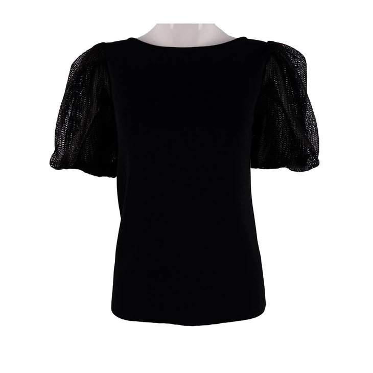 Short Hollow Sleeve Knit Sweater Women