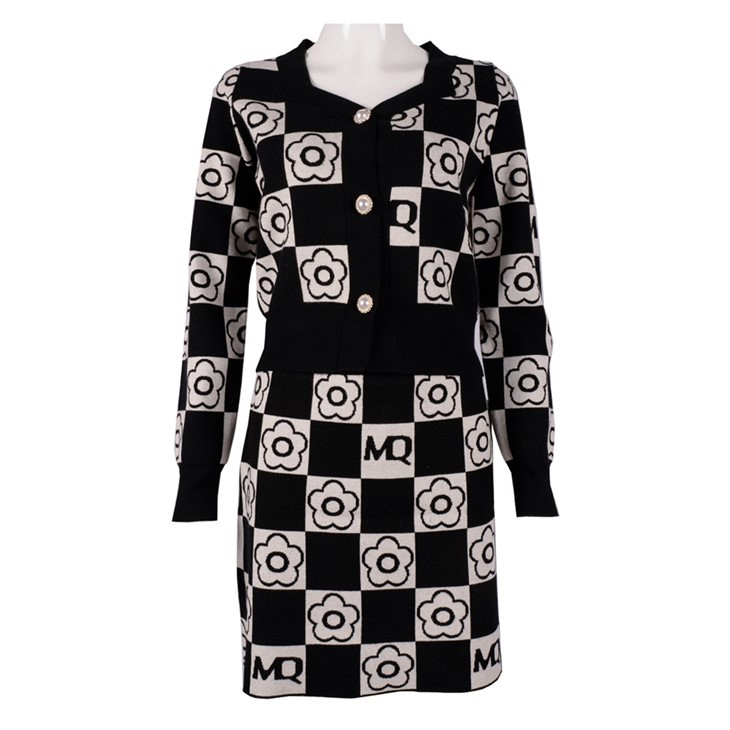 Women Floral 2 Pieces Sweater Dress Sets