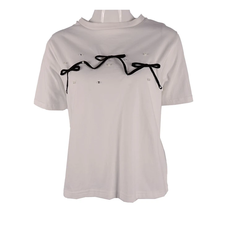 Women Tshirt With Pearls And Straps